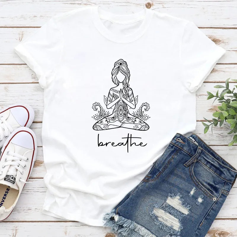 Breathe Meditation Girl T-shirt