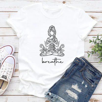 Breathe Meditation Girl T-shirt