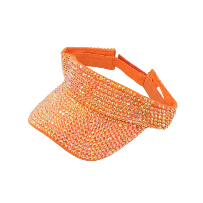 Women's Glam Visor Hat With Rhinestone Bling