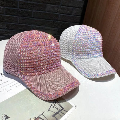 Women Shiny Rhinestone Baseball Hat