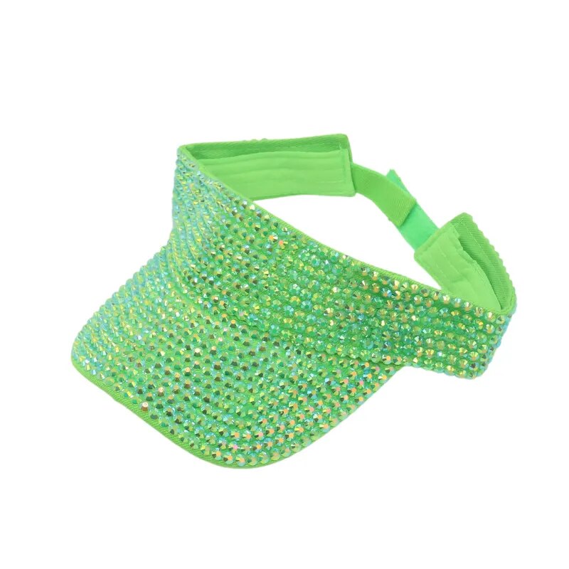 Women's Glam Visor Hat With Rhinestone Bling