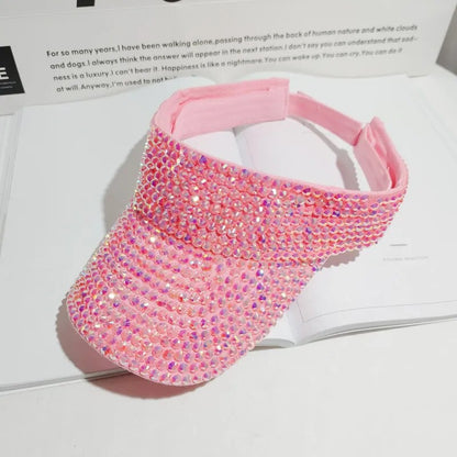Women's Glam Visor Hat With Rhinestone Bling