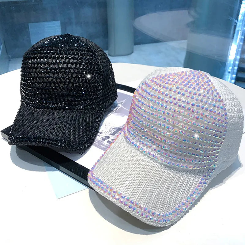 Women Shiny Rhinestone Baseball Hat