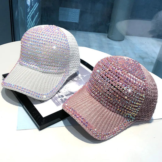 Women Shiny Rhinestone Baseball Hat